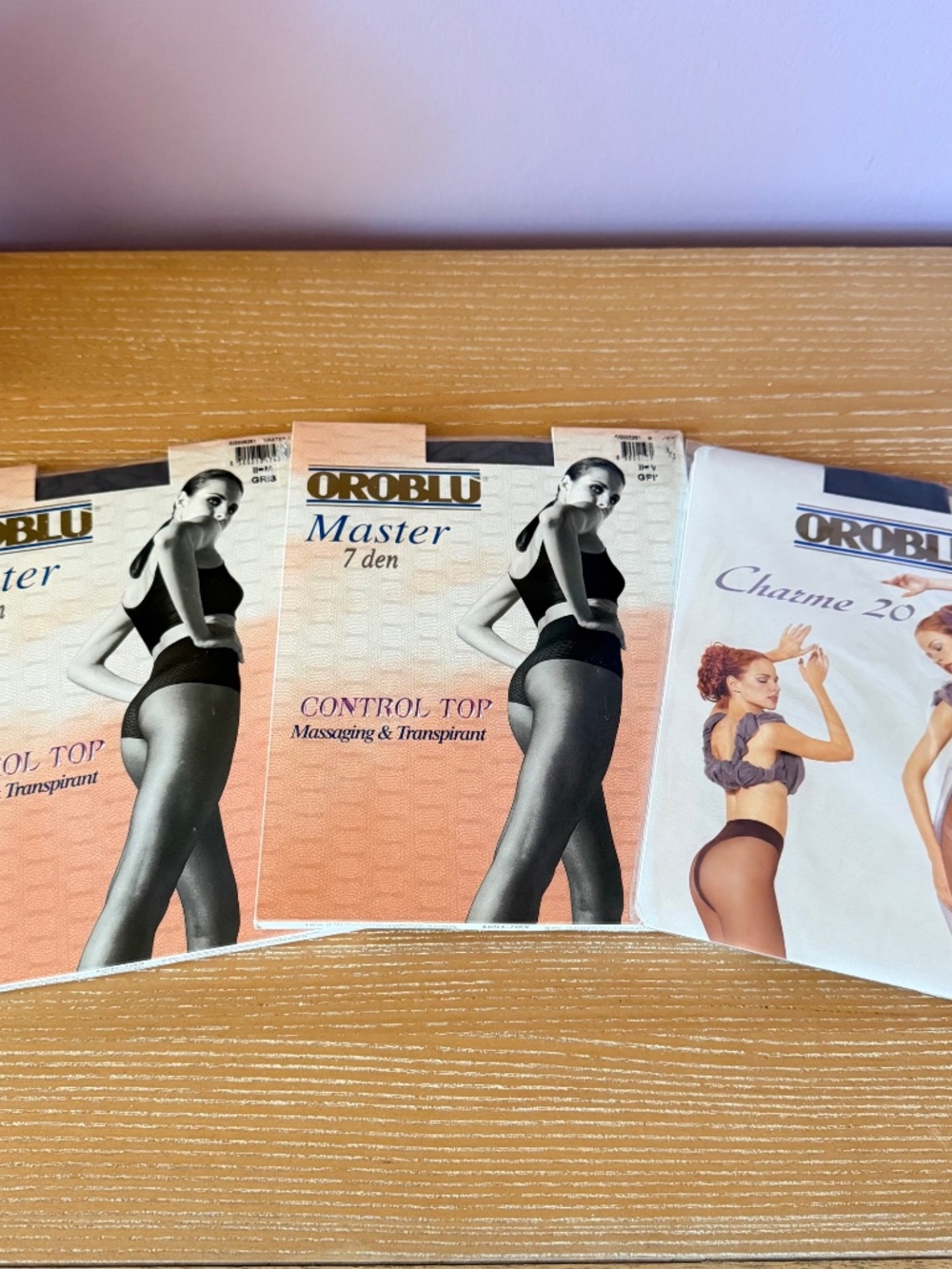 NEW Old Stock (3) Three Pairs of OROBLU Dark Gray Pantyhose Italy Size M Medium
